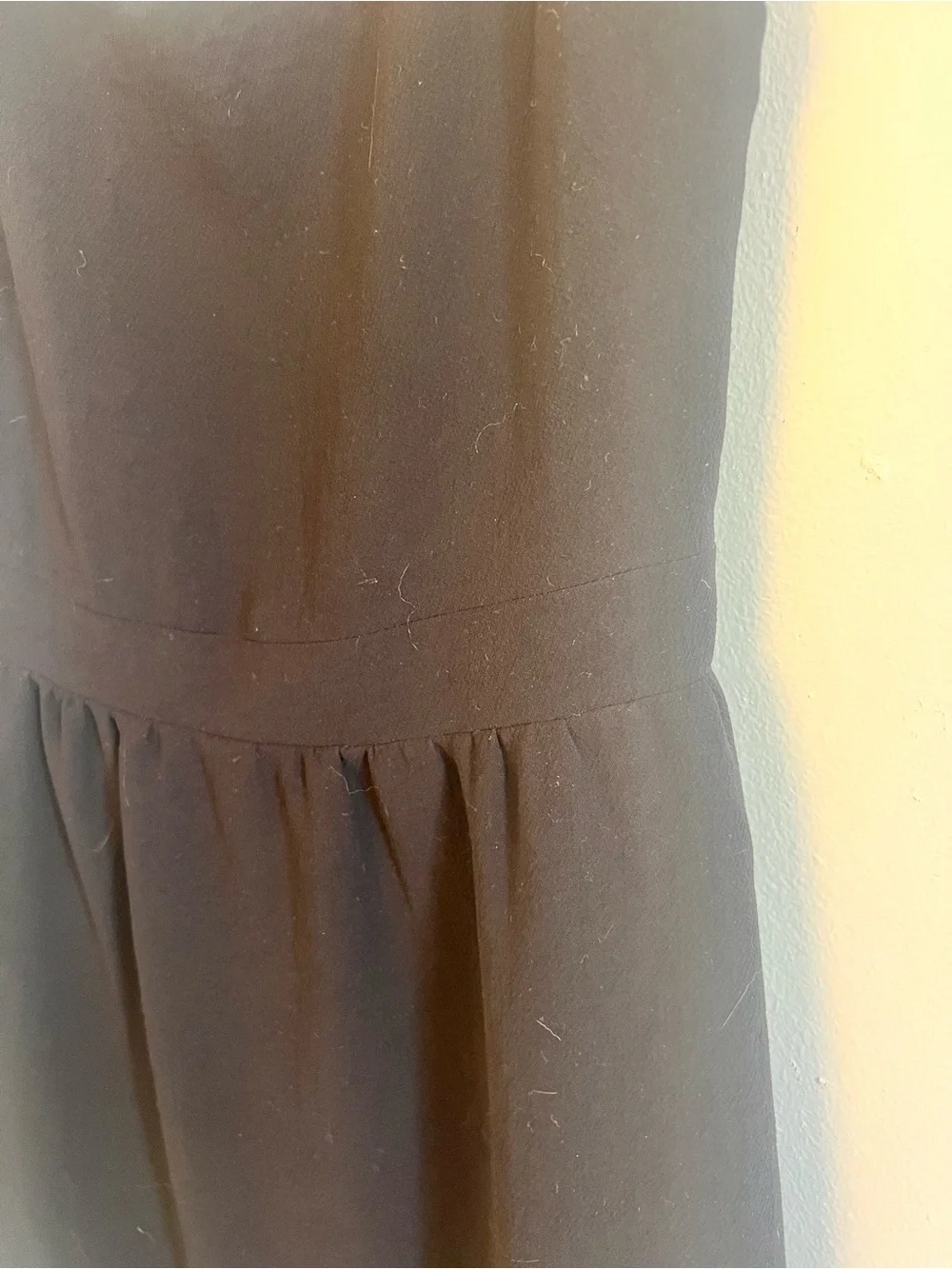 Sezane black midi dress with back tie